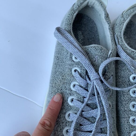 Allbirds wool piper light grey lace up natural fiber shoes woman’s size 10 - Picture 6 of 9